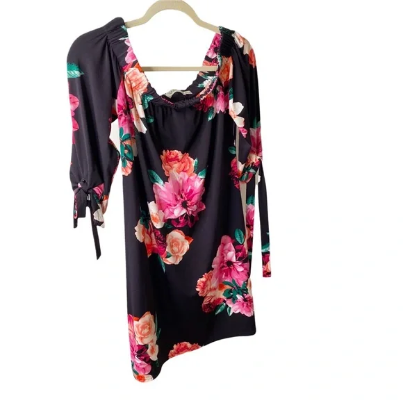 Eliza J Presidential Blue Day Floral Off Shoulder Sheath Dress 4 - Picture 4 of 9